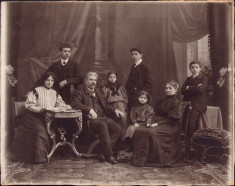 HST PM125 Poză familie cu 6 copii, Transilvania, fin de siecle foto