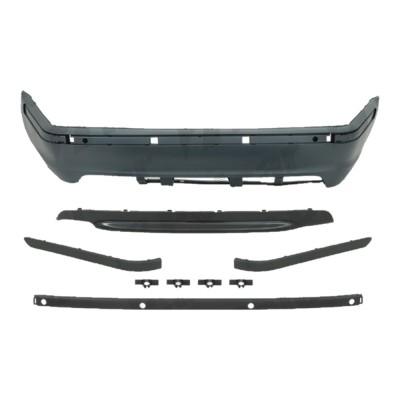 Set bara spate BMW Seria 3 (E46), Sedan, 06.1998-06.2005, cu gauri senzori parcare; grunduit, de vopsit; type M-Tech; cu bandouri, cu spoiler; cu gau foto
