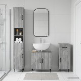 Cumpara ieftin Set de cabinet pentru baie cu 3 piese HAARLEM Sonoma gri