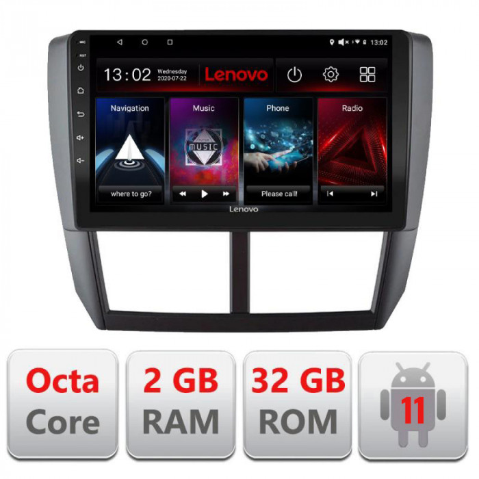 Navigatie dedicata Subaru Forester 2007-2013 D-SU01 Lenovo Octa Core cu Android Radio Bluetooth Internet GPS WIFI DSP 2+32 GB 4 CarStore Technology