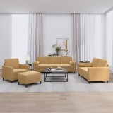 vidaXL Set de canapele cu perne, 4 piese, maro, catifea