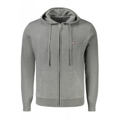 Hanorac cu fermoar barbati, cu mini logo brodat, Regular fit, gri deschis, L