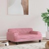 Pat caine Gossi, 70x45x30cm, roz, catifea, confortabil, moale, cadru lemn, design elegant, potrivit caini talie mica