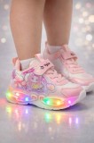 Adidasi pentru fetite, roz cu luminite LED (Marime Disponibila: Marimea 24)