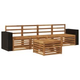 vidaXL Set de canapele de exterior 5 pcs natural Lemn Solid de Acacia 3384000