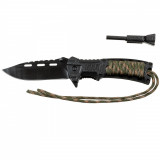 Briceag Camo Rope cu cremene Lama 9.5cm Blocabila Fox Outdoor / MFH 44591