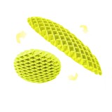 Jucarie worm fidget de decompresie, flippy, anti stres, dimensiune compacta 10 cm, dimensiune extinsa 24.5 cm, galben