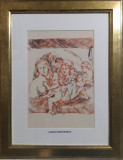 Cumpara ieftin Litografie - Familie ( maternitate ) - Zamfir Dumitrescu ( 1946-2021), Abstract, Ulei