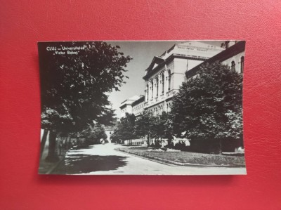 CARTE POSTALA - RPR - CLUJ - UNIVERSITATEA VICTOR BABES foto