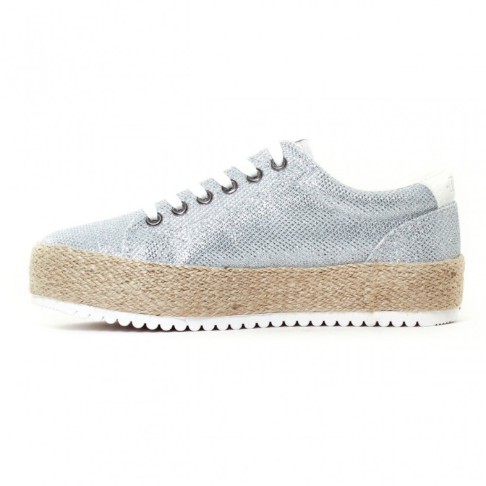 CH2493-6 Pantofi casual cu aspect metalizat si talpa plana groasa