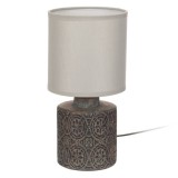 Lampa de masa Herum&reg;, cu abajur si baza din ceramica, Gri, 13 x 26 cm, 220-240V