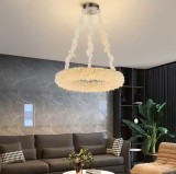 Candelabru din cristal PRAGA Magno auriu, 47 cm, 26W, lumina 3 in 1, inaltime reglabila