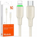 Mcdodo &Icirc;ncărcător Usb-C Fulger Cablu De &Icirc;ncărcare Rapidă Pentru Iphone 1M Led Bej