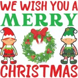 Sticker decorativ, We wish you a merry christmas , Rosu, 60 cm, 7010ST