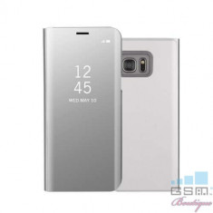 Husa Flip Cu Stand Samsung Galaxy S7 Edge G935 Tip Oglinda Argintie foto