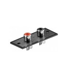 Mufa 2x RCA mama montabil pe panou rosu-negru Goobay