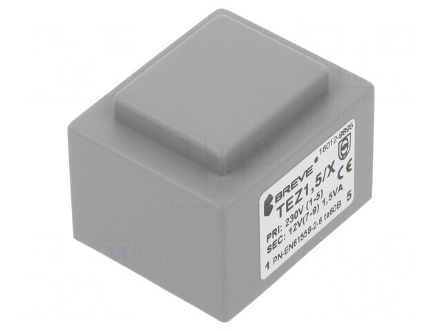 Transformator &icirc;ncapsulat 230V 12V 1.5VA 125mA PCB