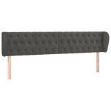 Cumpara ieftin Tablie de pat cu aripioare gri inchis 183x23x78/88 cm catifea