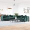 vidaXL Set canapea cu perne, 2 piese, verde &icirc;nchis, catifea 3209259