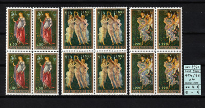 San Marino, 1972 | Alegoria Primăverii - Boticelli - Picturi | MNH | aph foto