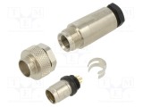 Conector M9 BINDER mufă tată aurit 125V IP67 4 pini pe cablu