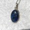 MEDALION argint cu LAPIS LAZULI cu irizatii DE EFECT vechi SUPERB pe Lant argint