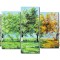Set 5 piese tablou pictat manual living, dormitor, Anotimpuri, 200x100cm ulei pe panza, Mircea Iordache