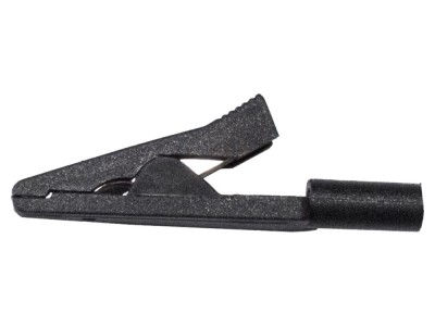 Conector bornă crocodil 10A neagră foto