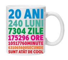 Cana alba personalizata &quot;20ani 240luni .... &quot;, INOVATIX&reg;. 330ml