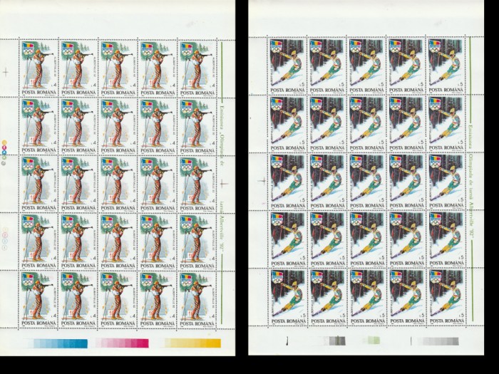 Romania 1992 - #1274 J. O. de Iarna Albertville Coala Completa 8v MNH