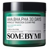 Dischete exfoliante AHA-BHA-PHA 30 Days Miracle Truecica, 70 bucati, Some By Mi