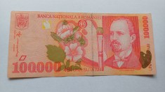 Rom&amp;acirc;nia- 100000 Lei 1998-stare buna foto