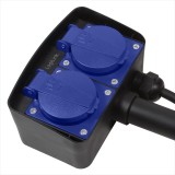 PRELUNGITOR LOGILINK, Schuko x 2, conectare prin Schuko (T), cablu 2 m, 16 A, fara protectie, exterior, negru, &quot;LPS214&quot; (timbru verde 0.18 lei)