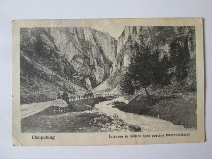 Campulung Muscel:Intrarea in defileu spre pestera Dambovicioara,c.pos.circ.1926