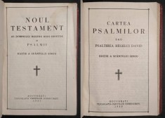 ✝ 1937 BIBLIA Editia SFANTUL SINOD &ndash; NOUL TESTAMENT IISUS HRISTOS si 1938 PSALMII 583 pag Tip. Cartilor Bisericesti Biblie Biserca Ortodoxa Romana BOR