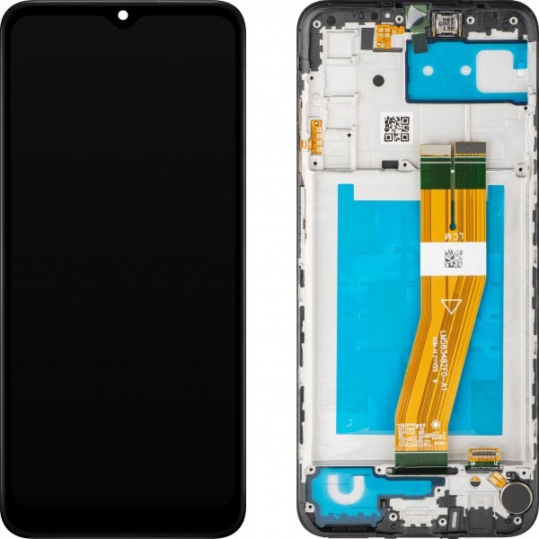Display cu Touchscreen MP compatibil cu Samsung Galaxy A03s A037, cu Rama, Versiune G, Negru