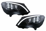 Faruri LED Mercedes C-Class W205 S205 A205 C205 (2014-2018) Negru Semnal Dinamic Secvential Performance AutoTuning