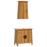 Cumpara ieftin Set mobilier de baie, 2 piese, lemn masiv de pin