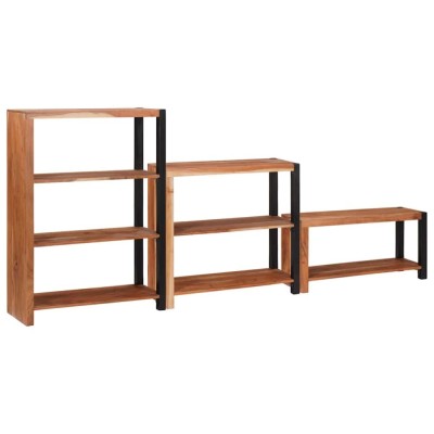 vidaXL Raft pentru cărți 3 pcs Maro 80 x 30 x 110 cm 3321523 foto