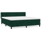 Cumpara ieftin Pat box spring cu saltea, verde inchis, 180x200 cm, catifea