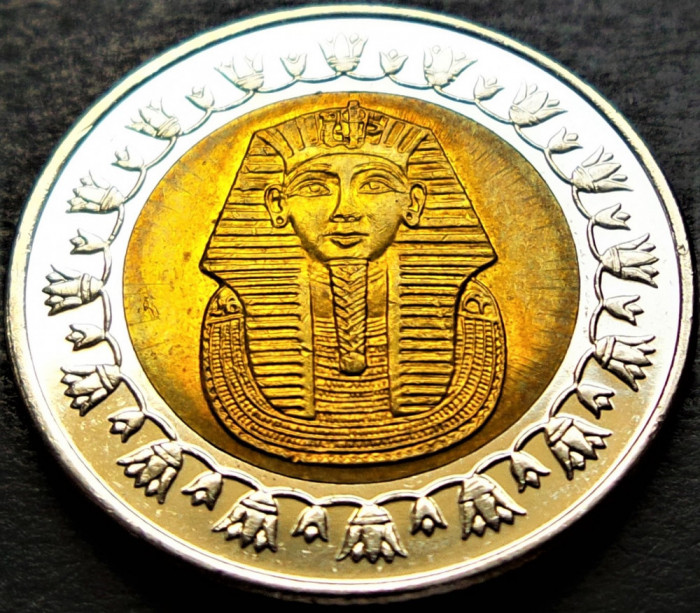 Moneda exotica bimetal 1 POUND - EGIPT, anul 2008 * cod 1752 B
