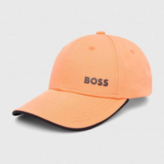 BOSS Green șapcă de baseball din bumbac culoarea gri, uni 50505834