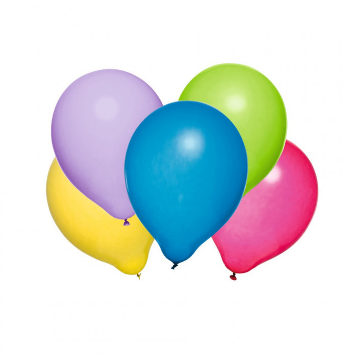 Baloane diverse culori, calitate helium, biodegradabile, set 25 bucati