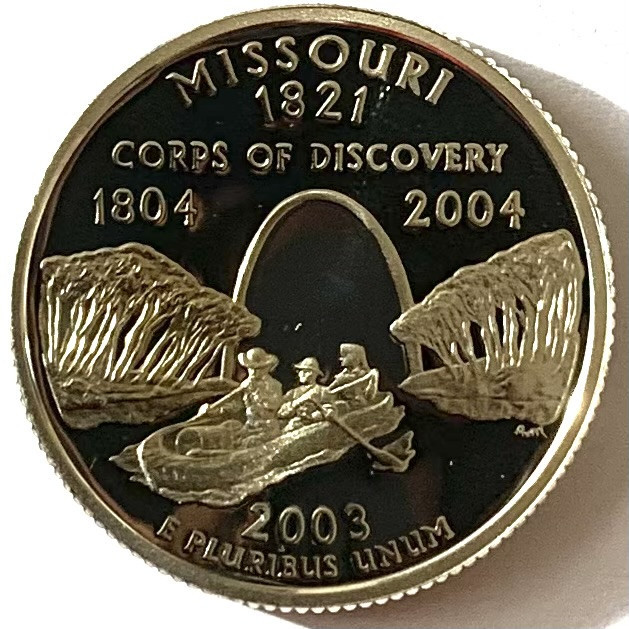 AMERICA QUARTER DOLLAR 2003 S.PROOF, AG.900, (Lewis si Clark St. Louis-MISSOURI)