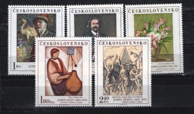 CEHOSLOVACIA 1974 - REPRODUCERI DE ARTA.PICTURA. SERIE NESTAMPILATA, MT9 foto