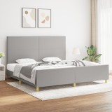 VidaXL Cadru de pat fără saltea, gri deschis, 200x200 cm, textil