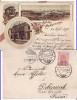 Salutari din Constanta- litografie 1899-Portul, Primaria, Circulata, Printata
