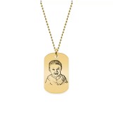 Me - Colier personalizat cu fotografie si dog tag din argint 925 placat cu aur galben 24K