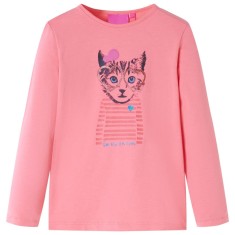 Tricou cu m&acirc;neci lungi pentru copii, roz, 128