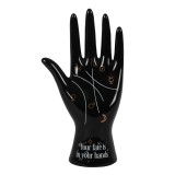 Ornament Ceramic Negru Suport biuterii Inspirat din arta chiromanției 20 cm inaltime